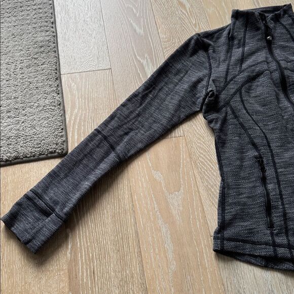 lululemon Define Jacket Luon Jacquard Black/Grey Sz6 - Picture 5 of 10